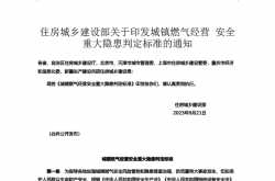 住房城乡建设部关于印发城镇燃气经营 安全重大隐患判定标准的通知 建城规〔2023〕4号