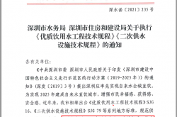 2021.8.2 深圳市住房和建设局关于执行《优质饮用水工程技术规程》《二次供水设施技术规程》的通知