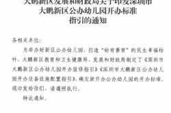 大鹏新区公办幼儿园开办标准指引的通知(2020）