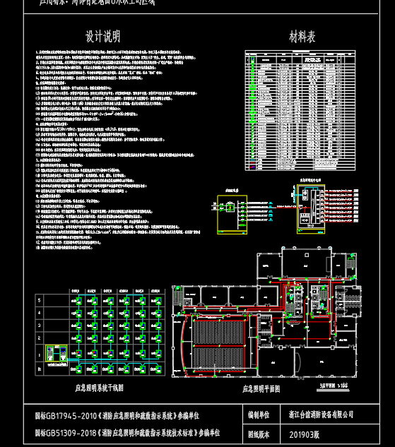 消防应急照明疏散指示系统设计例图（适用于GB51309-2018）