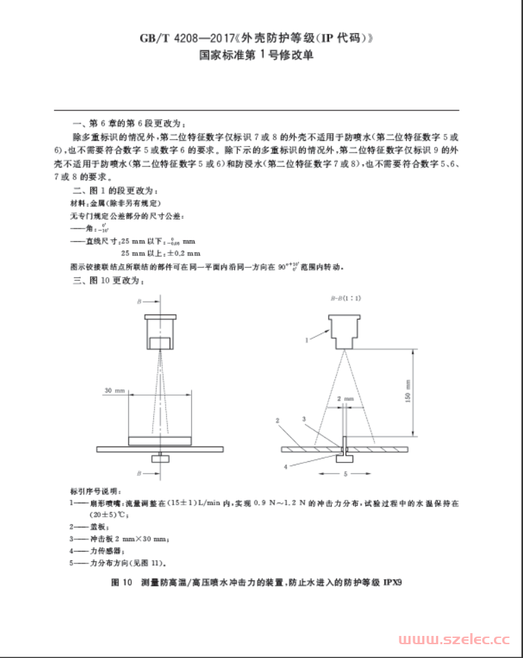 GBT 4208-2017 外壳防护等级(IP代码)含2024年第1号修改单