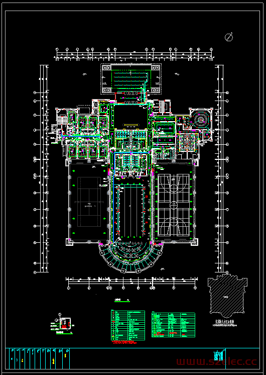 某大运动中心全套电气施工图(强弱电装修智能化）